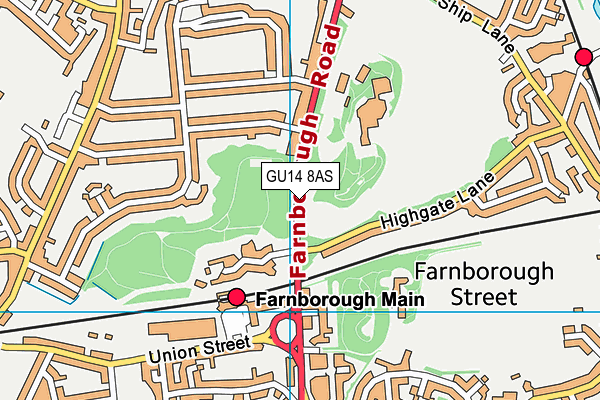 GU14 8AS map - OS VectorMap District (Ordnance Survey) GU14 8AS map - OS VectorMap District (Ordnance Survey)