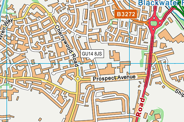 GU14 8JS map - OS VectorMap District (Ordnance Survey) GU14 8JS map - OS VectorMap District (Ordnance Survey)