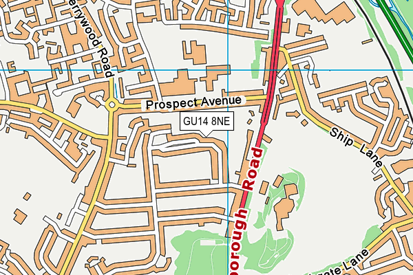 GU14 8NE map - OS VectorMap District (Ordnance Survey) GU14 8NE map - OS VectorMap District (Ordnance Survey)