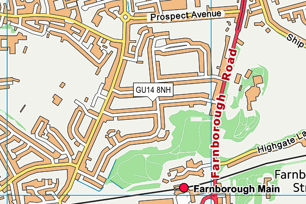 GU14 8NH map - OS VectorMap District (Ordnance Survey) GU14 8NH map - OS VectorMap District (Ordnance Survey)