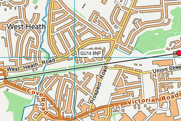 GU14 8NP map - OS VectorMap District (Ordnance Survey) GU14 8NP map - OS VectorMap District (Ordnance Survey)