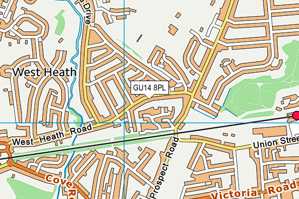 GU14 8PL map - OS VectorMap District (Ordnance Survey) GU14 8PL map - OS VectorMap District (Ordnance Survey)