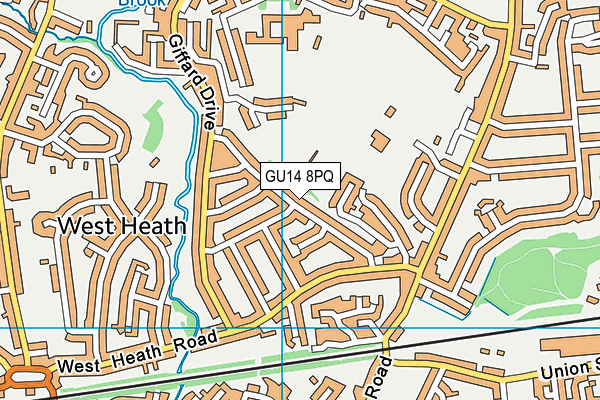 GU14 8PQ map - OS VectorMap District (Ordnance Survey) GU14 8PQ map - OS VectorMap District (Ordnance Survey)
