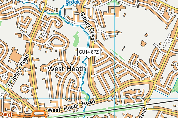GU14 8PZ map - OS VectorMap District (Ordnance Survey) GU14 8PZ map - OS VectorMap District (Ordnance Survey)