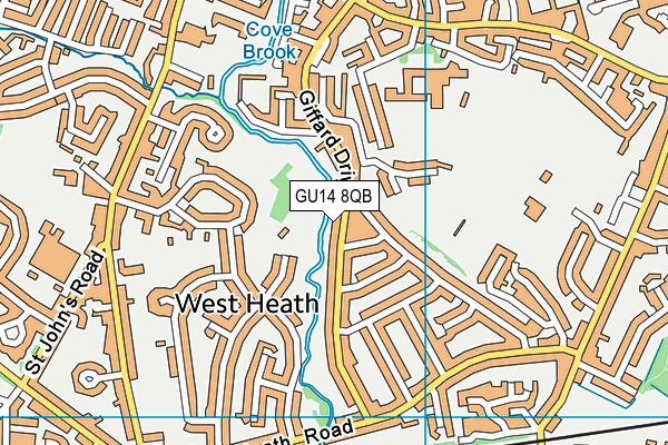 GU14 8QB map - OS VectorMap District (Ordnance Survey) GU14 8QB map - OS VectorMap District (Ordnance Survey)