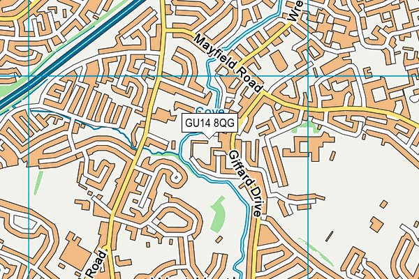 GU14 8QG map - OS VectorMap District (Ordnance Survey) GU14 8QG map - OS VectorMap District (Ordnance Survey)