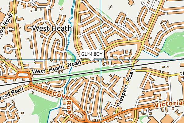 GU14 8QY map - OS VectorMap District (Ordnance Survey)
