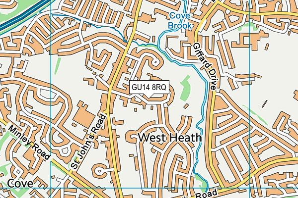 GU14 8RQ map - OS VectorMap District (Ordnance Survey) GU14 8RQ map - OS VectorMap District (Ordnance Survey)
