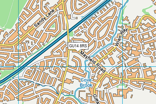 GU14 8RS map - OS VectorMap District (Ordnance Survey) GU14 8RS map - OS VectorMap District (Ordnance Survey)