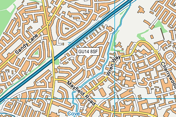 GU14 8SF map - OS VectorMap District (Ordnance Survey) GU14 8SF map - OS VectorMap District (Ordnance Survey)