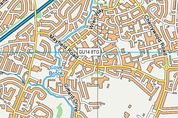 GU14 8TG map - OS VectorMap District (Ordnance Survey) GU14 8TG map - OS VectorMap District (Ordnance Survey)