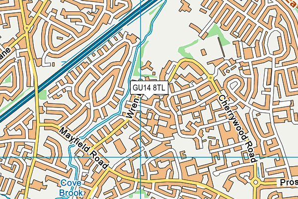 GU14 8TL map - OS VectorMap District (Ordnance Survey) GU14 8TL map - OS VectorMap District (Ordnance Survey)