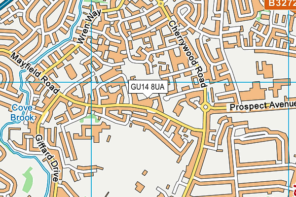 GU14 8UA map - OS VectorMap District (Ordnance Survey) GU14 8UA map - OS VectorMap District (Ordnance Survey)