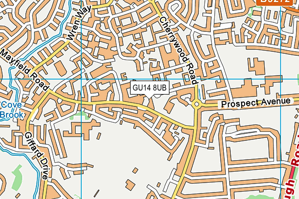 GU14 8UB map - OS VectorMap District (Ordnance Survey) GU14 8UB map - OS VectorMap District (Ordnance Survey)