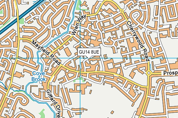 GU14 8UE map - OS VectorMap District (Ordnance Survey) GU14 8UE map - OS VectorMap District (Ordnance Survey)
