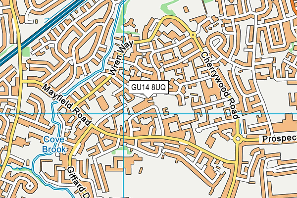 GU14 8UQ map - OS VectorMap District (Ordnance Survey) GU14 8UQ map - OS VectorMap District (Ordnance Survey)