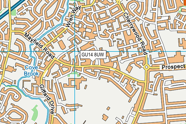 GU14 8UW map - OS VectorMap District (Ordnance Survey) GU14 8UW map - OS VectorMap District (Ordnance Survey)