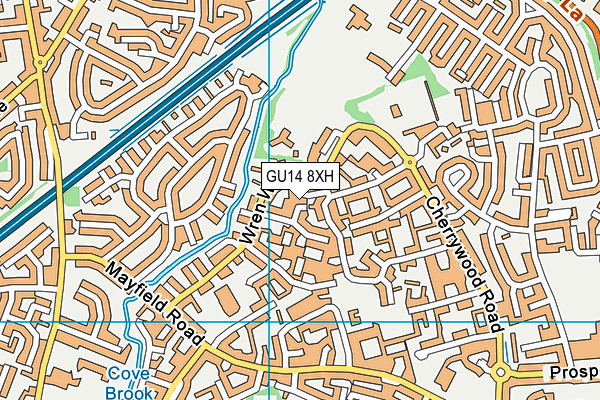 GU14 8XH map - OS VectorMap District (Ordnance Survey) GU14 8XH map - OS VectorMap District (Ordnance Survey)