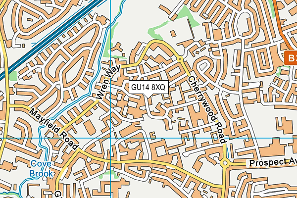 GU14 8XQ map - OS VectorMap District (Ordnance Survey) GU14 8XQ map - OS VectorMap District (Ordnance Survey)