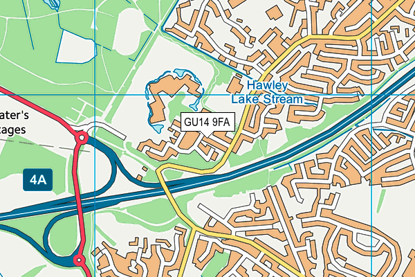 GU14 9FA map - OS VectorMap District (Ordnance Survey) GU14 9FA map - OS VectorMap District (Ordnance Survey)
