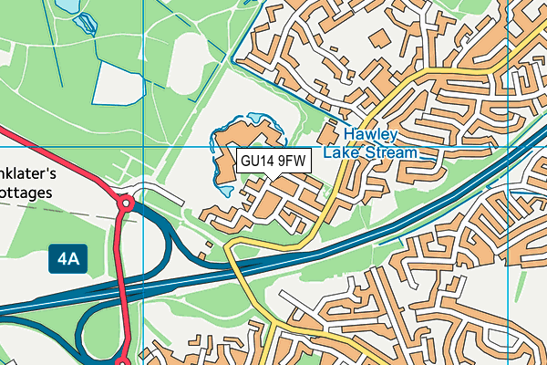 GU14 9FW map - OS VectorMap District (Ordnance Survey) GU14 9FW map - OS VectorMap District (Ordnance Survey)