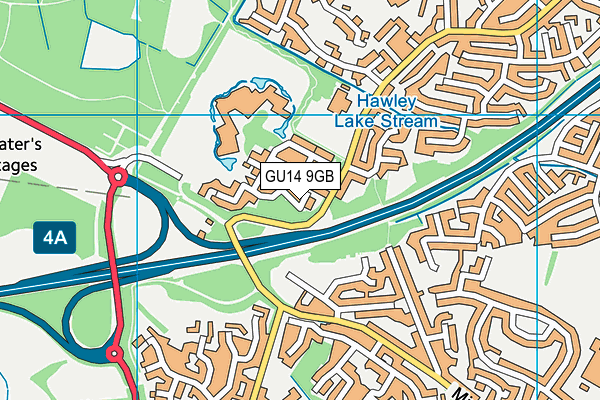 GU14 9GB map - OS VectorMap District (Ordnance Survey) GU14 9GB map - OS VectorMap District (Ordnance Survey)
