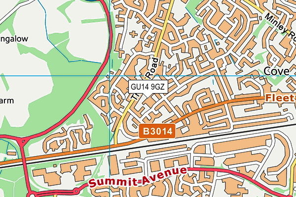 GU14 9GZ map - OS VectorMap District (Ordnance Survey) GU14 9GZ map - OS VectorMap District (Ordnance Survey)