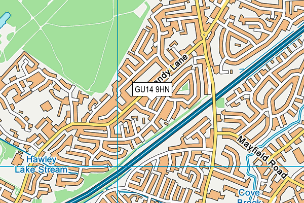 GU14 9HN map - OS VectorMap District (Ordnance Survey) GU14 9HN map - OS VectorMap District (Ordnance Survey)