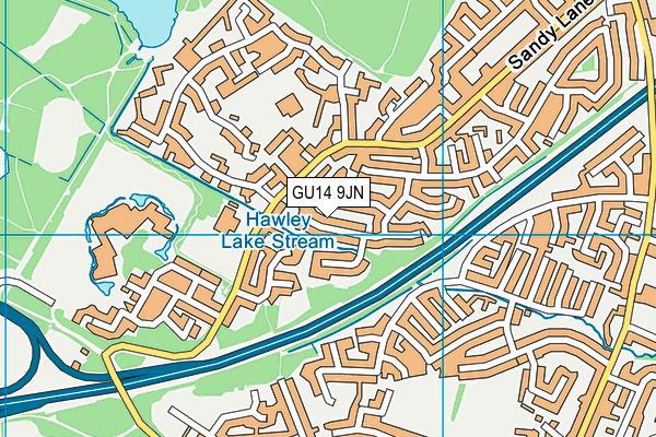 GU14 9JN map - OS VectorMap District (Ordnance Survey) GU14 9JN map - OS VectorMap District (Ordnance Survey)