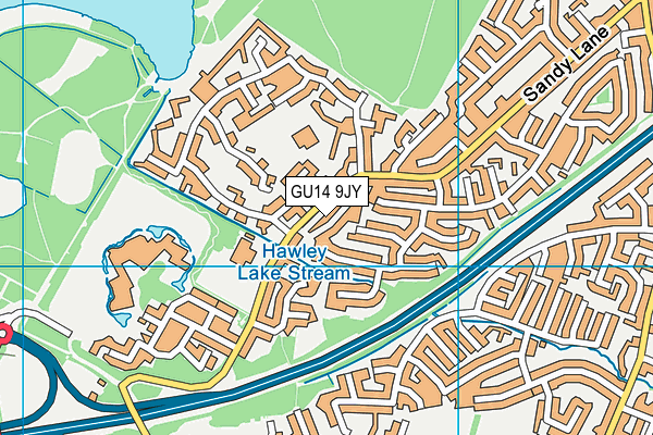 GU14 9JY map - OS VectorMap District (Ordnance Survey) GU14 9JY map - OS VectorMap District (Ordnance Survey)