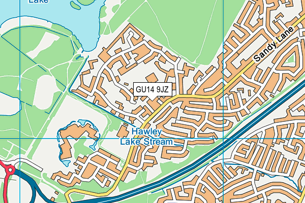 GU14 9JZ map - OS VectorMap District (Ordnance Survey) GU14 9JZ map - OS VectorMap District (Ordnance Survey)