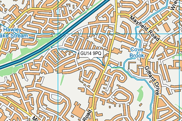 GU14 9PQ map - OS VectorMap District (Ordnance Survey) GU14 9PQ map - OS VectorMap District (Ordnance Survey)