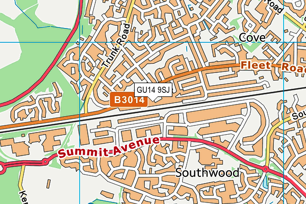 GU14 9SJ map - OS VectorMap District (Ordnance Survey) GU14 9SJ map - OS VectorMap District (Ordnance Survey)