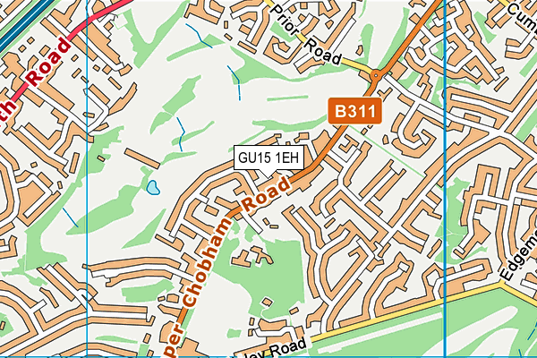 GU15 1EH map - OS VectorMap District (Ordnance Survey) GU15 1EH map - OS VectorMap District (Ordnance Survey)