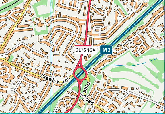 GU15 1GA map - OS VectorMap District (Ordnance Survey) GU15 1GA map - OS VectorMap District (Ordnance Survey)