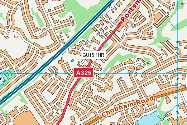 GU15 1HR map - OS VectorMap District (Ordnance Survey)