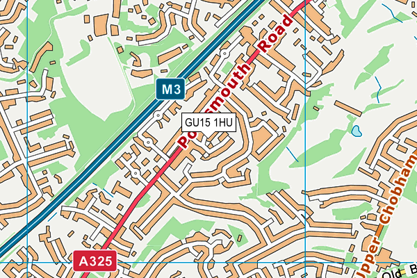 GU15 1HU map - OS VectorMap District (Ordnance Survey)