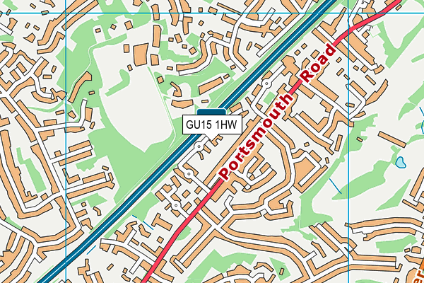 GU15 1HW map - OS VectorMap District (Ordnance Survey) GU15 1HW map - OS VectorMap District (Ordnance Survey)