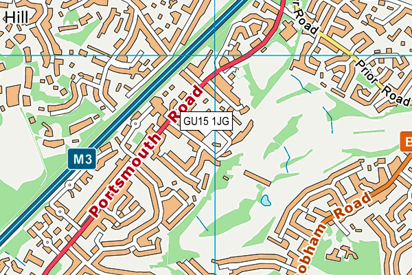 GU15 1JG map - OS VectorMap District (Ordnance Survey) GU15 1JG map - OS VectorMap District (Ordnance Survey)