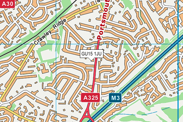 GU15 1JU map - OS VectorMap District (Ordnance Survey)
