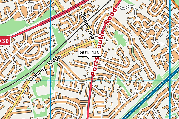 GU15 1JX map - OS VectorMap District (Ordnance Survey) GU15 1JX map - OS VectorMap District (Ordnance Survey)
