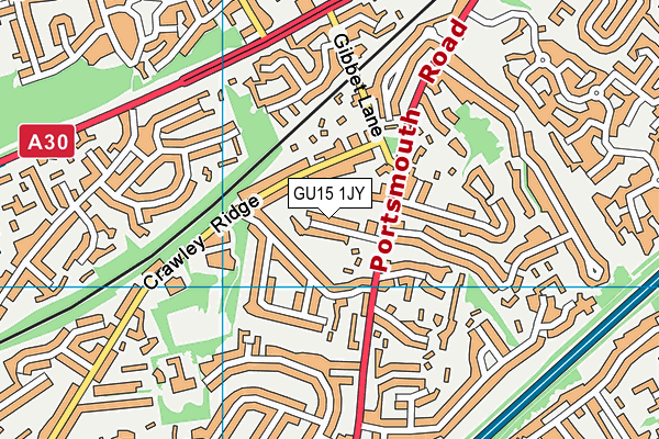 GU15 1JY map - OS VectorMap District (Ordnance Survey) GU15 1JY map - OS VectorMap District (Ordnance Survey)