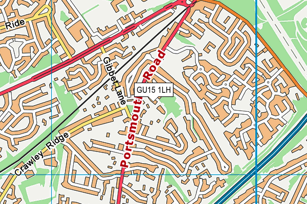 GU15 1LH map - OS VectorMap District (Ordnance Survey) GU15 1LH map - OS VectorMap District (Ordnance Survey)