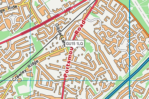 GU15 1LQ map - OS VectorMap District (Ordnance Survey) GU15 1LQ map - OS VectorMap District (Ordnance Survey)