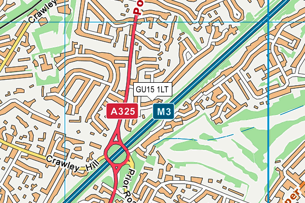 GU15 1LT map - OS VectorMap District (Ordnance Survey)