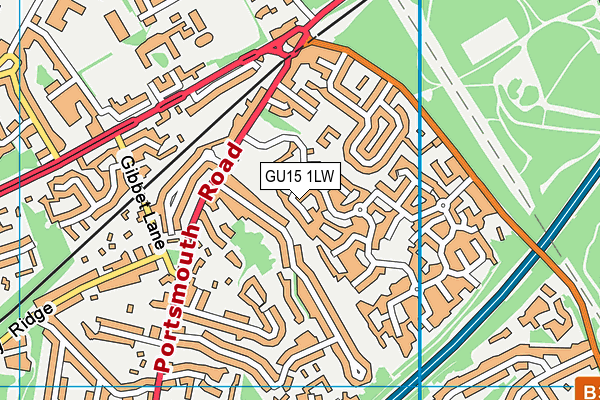 GU15 1LW map - OS VectorMap District (Ordnance Survey) GU15 1LW map - OS VectorMap District (Ordnance Survey)