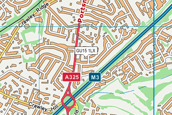 GU15 1LX map - OS VectorMap District (Ordnance Survey)