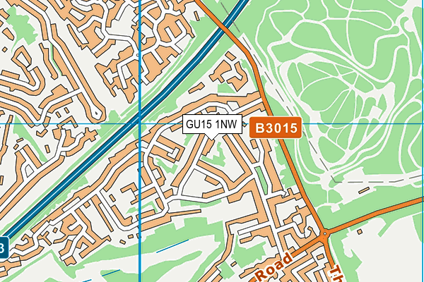 GU15 1NW map - OS VectorMap District (Ordnance Survey) GU15 1NW map - OS VectorMap District (Ordnance Survey)