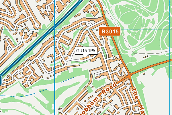 GU15 1PA map - OS VectorMap District (Ordnance Survey)