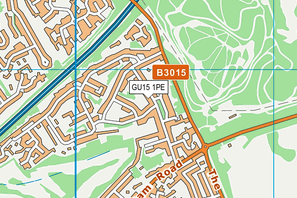 GU15 1PE map - OS VectorMap District (Ordnance Survey) GU15 1PE map - OS VectorMap District (Ordnance Survey)